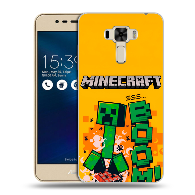 Силиконовый чехол на Asus ZenFone 3 Laser с принтом Майнкрафт Minecraft Силиконовый чехол на Asus ZenFone 3 Laser с принтом Майнкрафт Minecraft