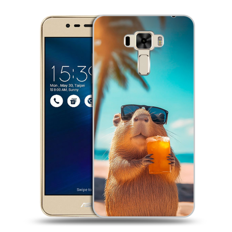 Силиконовый чехол на Asus ZenFone 3 Laser с принтом Капибара Силиконовый чехол на Asus ZenFone 3 Laser с принтом Капибара