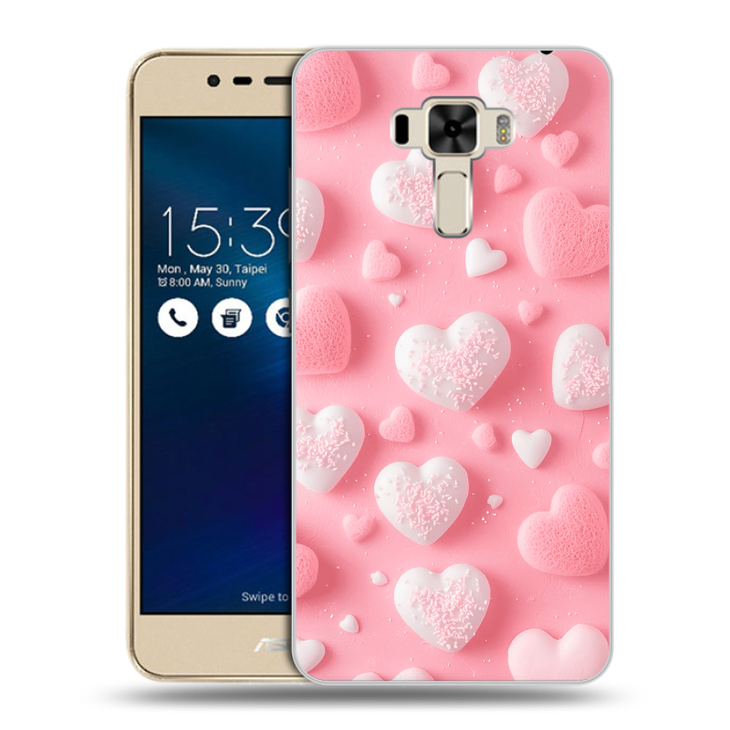 Силиконовый чехол на Asus ZenFone 3 Laser с принтом Сердечки Силиконовый чехол на Asus ZenFone 3 Laser с принтом Сердечки