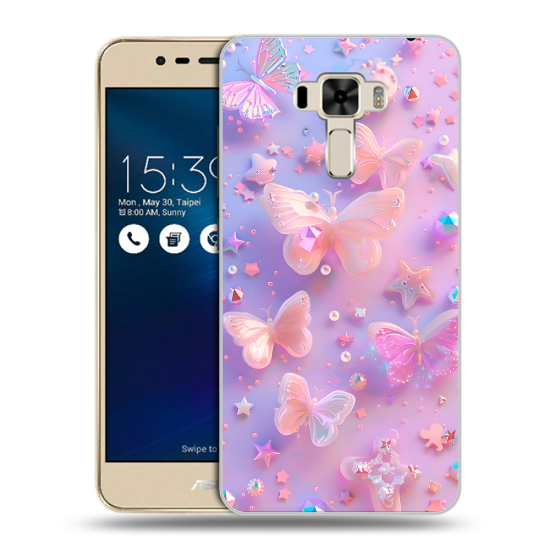 Силиконовый чехол на Asus ZenFone 3 Laser с принтом Бабочки Силиконовый чехол на Asus ZenFone 3 Laser с принтом Бабочки