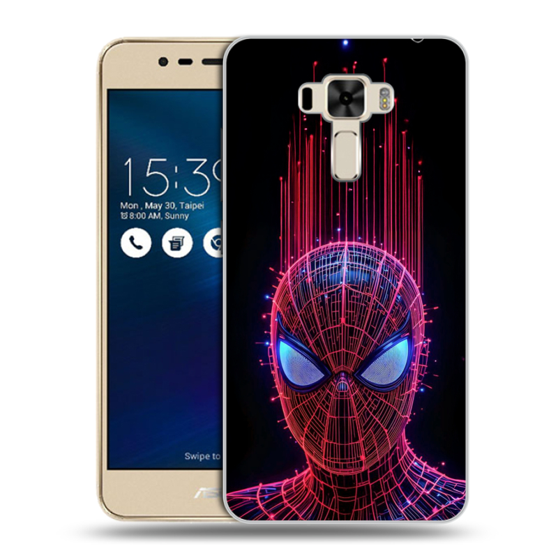 Силиконовый чехол на Asus ZenFone 3 Laser с принтом Spiderman Человек паук Силиконовый чехол на Asus ZenFone 3 Laser с принтом Spiderman Человек паук