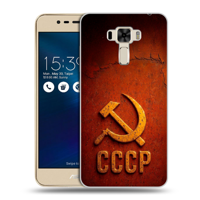 Силиконовый чехол на Asus ZenFone 3 Laser с принтом Флаг Герб СССР Силиконовый чехол на Asus ZenFone 3 Laser с принтом Флаг Герб СССР