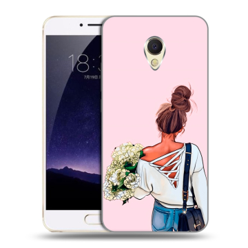 Пластиковый чехол на Meizu MX6 с принтом Девушка и букет Пластиковый чехол на Meizu MX6 с принтом Девушка и букет