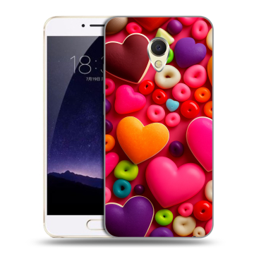 Пластиковый чехол на Meizu MX6 с принтом Сердечки Пластиковый чехол на Meizu MX6 с принтом Сердечки