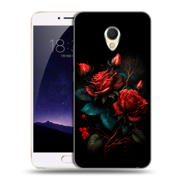Пластиковый чехол на Meizu MX6 с принтом Розы красные Пластиковый чехол на Meizu MX6 с принтом Розы красные