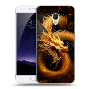 Пластиковый чехол на Meizu MX6 с принтом Золотой дракон Пластиковый чехол на Meizu MX6 с принтом Золотой дракон