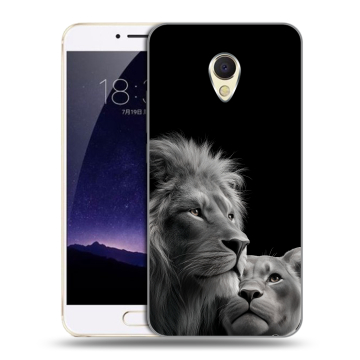 Пластиковый чехол на Meizu MX6 с принтом Лев кошки