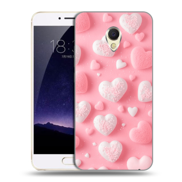 Пластиковый чехол на Meizu MX6 с принтом Сердечки Пластиковый чехол на Meizu MX6 с принтом Сердечки