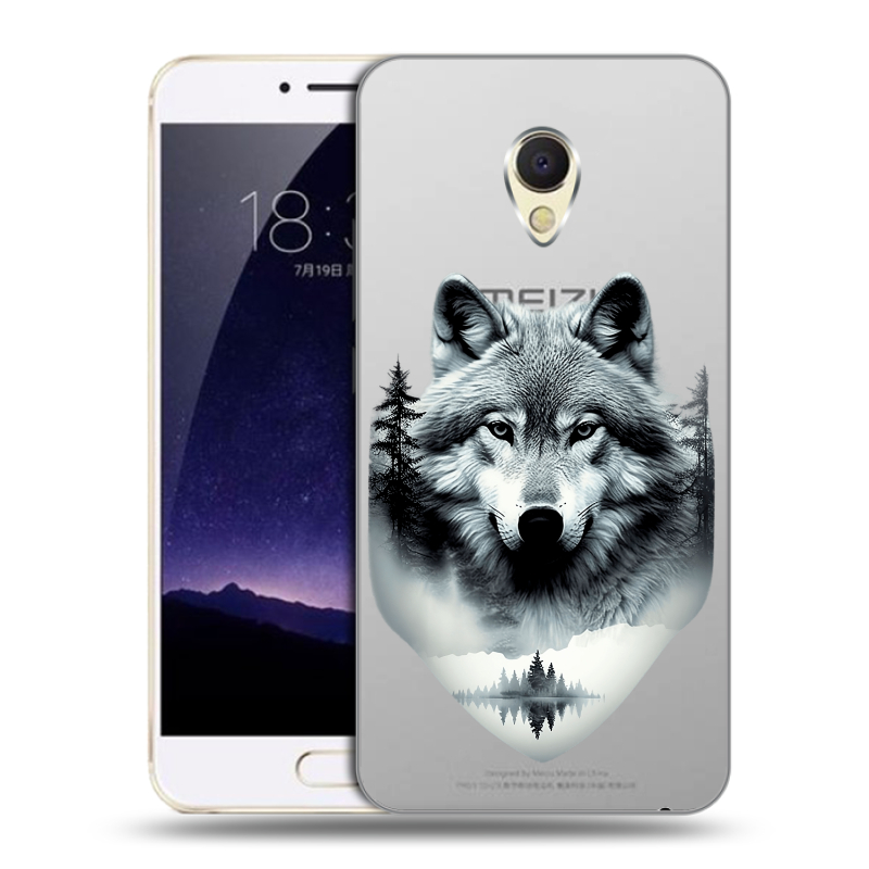 Пластиковый чехол на Meizu MX6 с принтом Волк в лесу Пластиковый чехол на Meizu MX6 с принтом Волк в лесу
