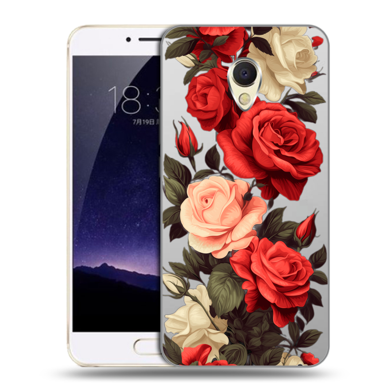Пластиковый чехол на Meizu MX6 с принтом Розы Пластиковый чехол на Meizu MX6 с принтом Розы