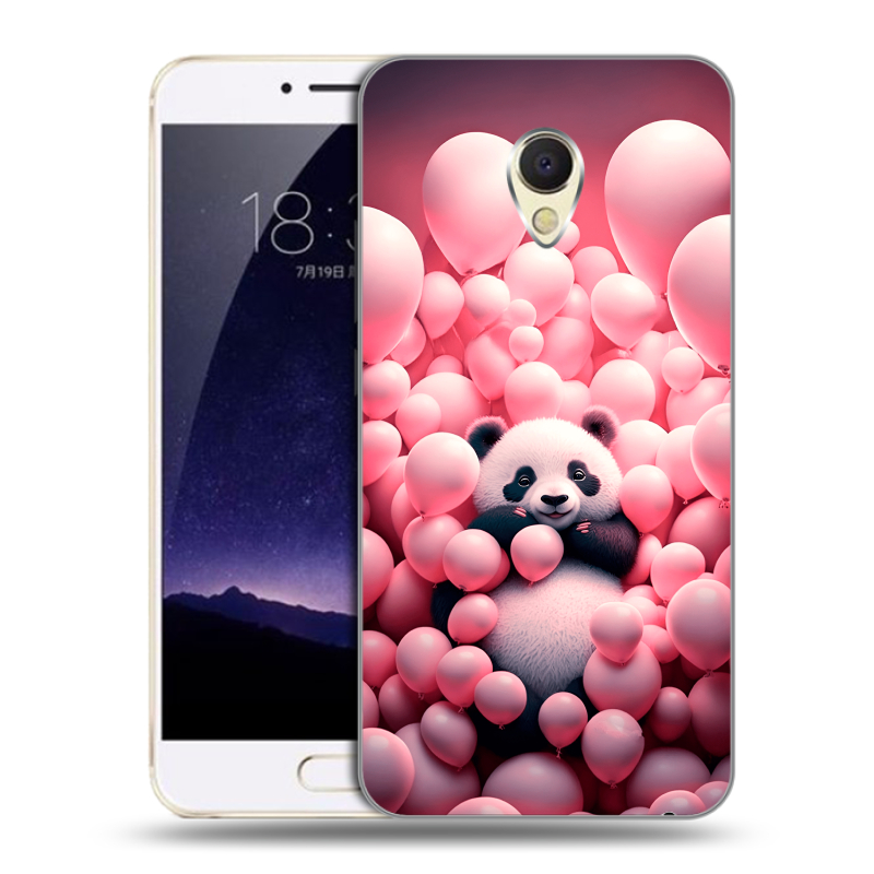 Пластиковый чехол на Meizu MX6 с принтом Панда Пластиковый чехол на Meizu MX6 с принтом Панда
