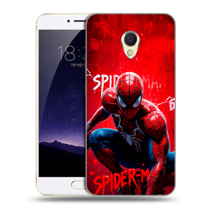 Пластиковый чехол на Meizu MX6 с принтом Spiderman Человек паук Пластиковый чехол на Meizu MX6 с принтом Spiderman Человек паук