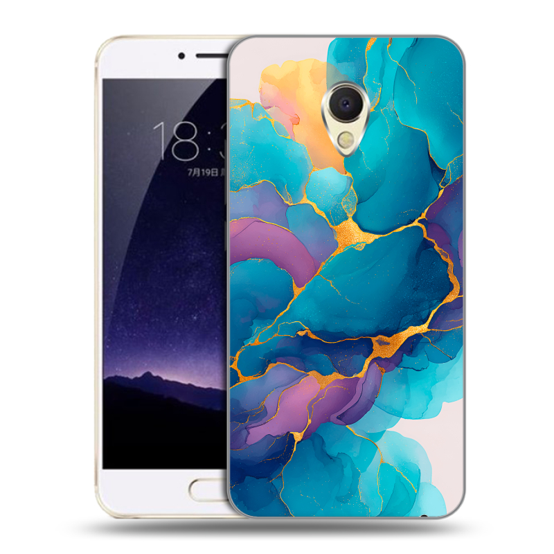 Пластиковый чехол на Meizu MX6 с принтом Мрамор блестки Пластиковый чехол на Meizu MX6 с принтом Мрамор блестки