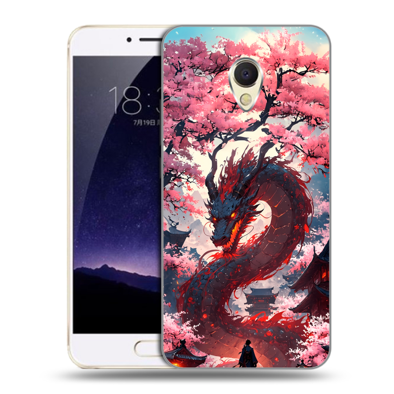 Пластиковый чехол на Meizu MX6 с принтом Дракон Японский Пластиковый чехол на Meizu MX6 с принтом Дракон Японский