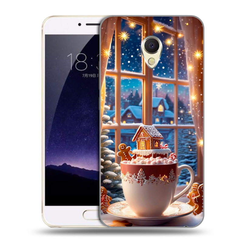 Пластиковый чехол на Meizu MX6 с принтом Новый год Пластиковый чехол на Meizu MX6 с принтом Новый год
