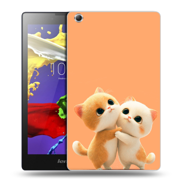 Силиконовый чехол на планшета Lenovo Tab 3 7 Essential с принтом Милые котики Силиконовый чехол на планшета Lenovo Tab 3 7 Essential с принтом Милые котики