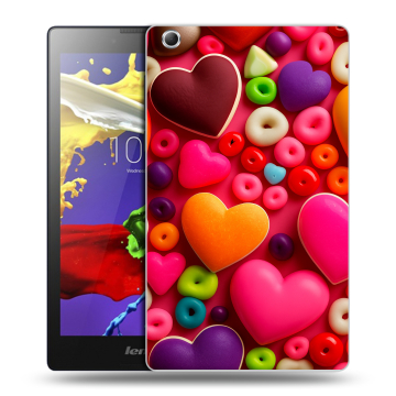 Силиконовый чехол на планшета Lenovo Tab 3 7 Essential с принтом Сердечки Силиконовый чехол на планшета Lenovo Tab 3 7 Essential с принтом Сердечки