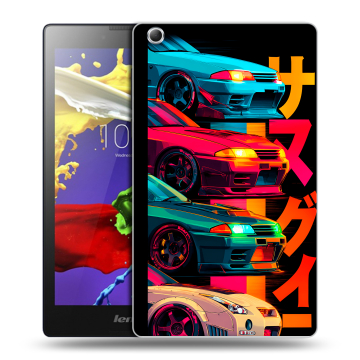 Силиконовый чехол на Lenovo Tab 3 7 Essential с принтом Гоночные машины