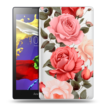 Силиконовый чехол на Lenovo Tab 3 7 Essential с принтом Розы