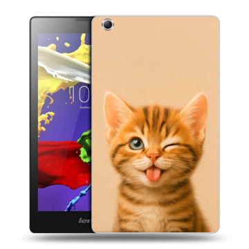Силиконовый чехол на Lenovo Tab 3 7 Essential с принтом котенок