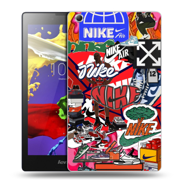 Силиконовый чехол на Lenovo Tab 3 7 Essential с принтом Найк Nike яркий