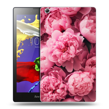 Силиконовый чехол на Lenovo Tab 3 7 Essential с принтом цветы пионы