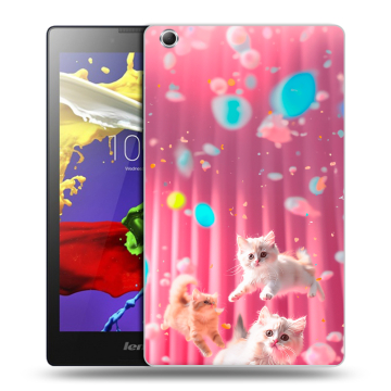 Силиконовый чехол на Lenovo Tab 3 7 Essential с принтом милые котики