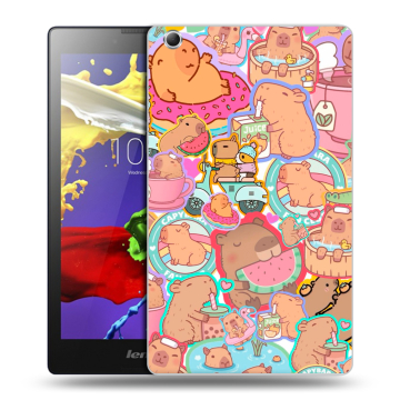 Силиконовый чехол на Lenovo Tab 3 7 Essential с принтом капибары