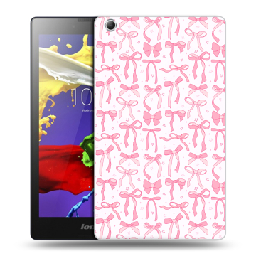 Силиконовый чехол на Lenovo Tab 3 7 Essential с принтом Розовые бантики