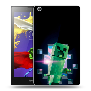 Силиконовый чехол на Lenovo Tab 3 7 Essential с принтом Майнкрафт Minecraft