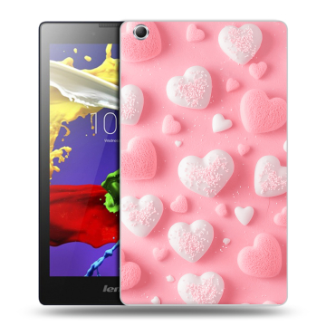 Силиконовый чехол на Lenovo Tab 3 7 Essential с принтом Сердечки