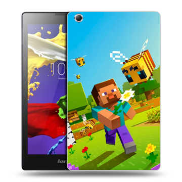 Силиконовый чехол на Lenovo Tab 3 7 Essential с принтом Майнкрафт Minecraft