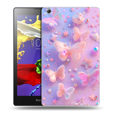 Силиконовый чехол на Lenovo Tab 3 7 Essential с принтом Бабочки