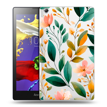 Силиконовый чехол на Lenovo Tab 3 7 Essential с принтом Цветы паттерн