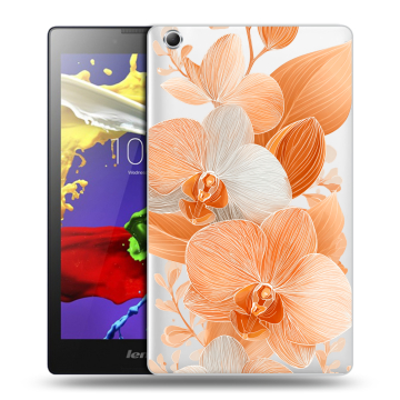 Силиконовый чехол на Lenovo Tab 3 7 Essential с принтом Бежевые цветы