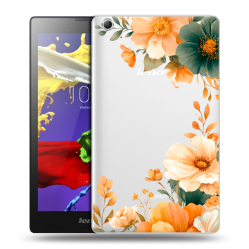 Силиконовый чехол на Lenovo Tab 3 7 Essential с принтом Цветы принт