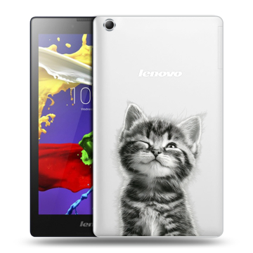 Силиконовый чехол на Lenovo Tab 3 7 Essential с принтом Котенок