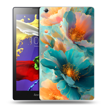 Силиконовый чехол на Lenovo Tab 3 7 Essential с принтом Цветы