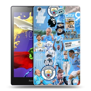 Силиконовый чехол на Lenovo Tab 3 7 Essential с принтом Man City Манчестер Сити