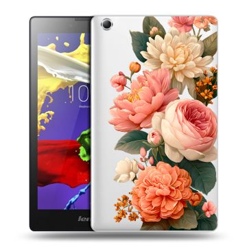 Силиконовый чехол на Lenovo Tab 3 7 Essential с принтом цветы