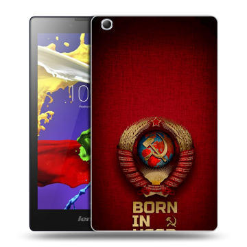 Силиконовый чехол на Lenovo Tab 3 7 Essential с принтом Флаг Герб СССР