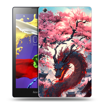 Силиконовый чехол на Lenovo Tab 3 7 Essential с принтом Дракон Японский