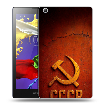 Силиконовый чехол на Lenovo Tab 3 7 Essential с принтом Флаг Герб СССР