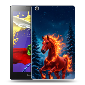 Силиконовый чехол на Lenovo Tab 3 7 Essential с принтом Новый год коня