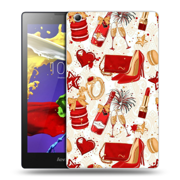 Силиконовый чехол на Lenovo Tab 3 7 Essential с принтом Новый год
