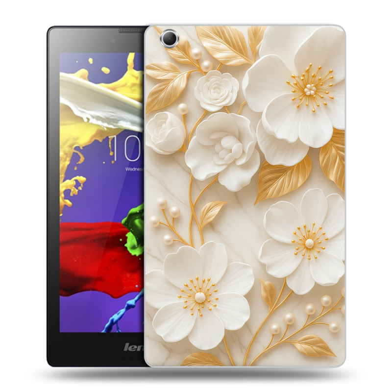 Силиконовый чехол на Lenovo Tab 3 7 Essential с принтом Цветы Силиконовый чехол на Lenovo Tab 3 7 Essential с принтом Цветы