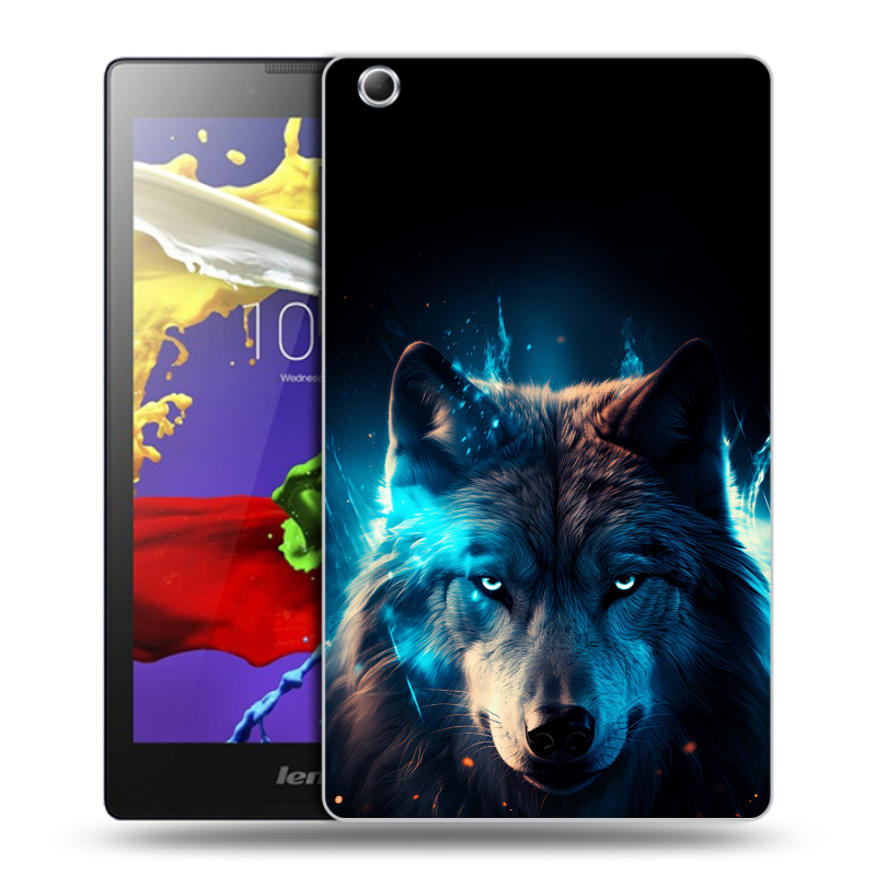 Силиконовый чехол на Lenovo Tab 3 7 Essential с принтом Волк ночной Силиконовый чехол на Lenovo Tab 3 7 Essential с принтом Волк ночной
