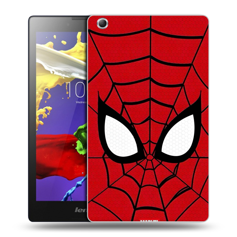 Силиконовый чехол на Lenovo Tab 3 7 Essential с принтом человек паук spiderman Силиконовый чехол на Lenovo Tab 3 7 Essential с принтом человек паук spiderman