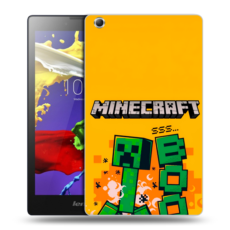Силиконовый чехол на Lenovo Tab 3 7 Essential с принтом Майнкрафт Minecraft Силиконовый чехол на Lenovo Tab 3 7 Essential с принтом Майнкрафт Minecraft