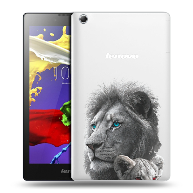 Силиконовый чехол на Lenovo Tab 3 7 Essential с принтом Львы Силиконовый чехол на Lenovo Tab 3 7 Essential с принтом Львы